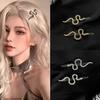 European & American Snake-Shaped Hairpins: Cool, Retro Dark Niche Hair Accessories for Side Bangs.