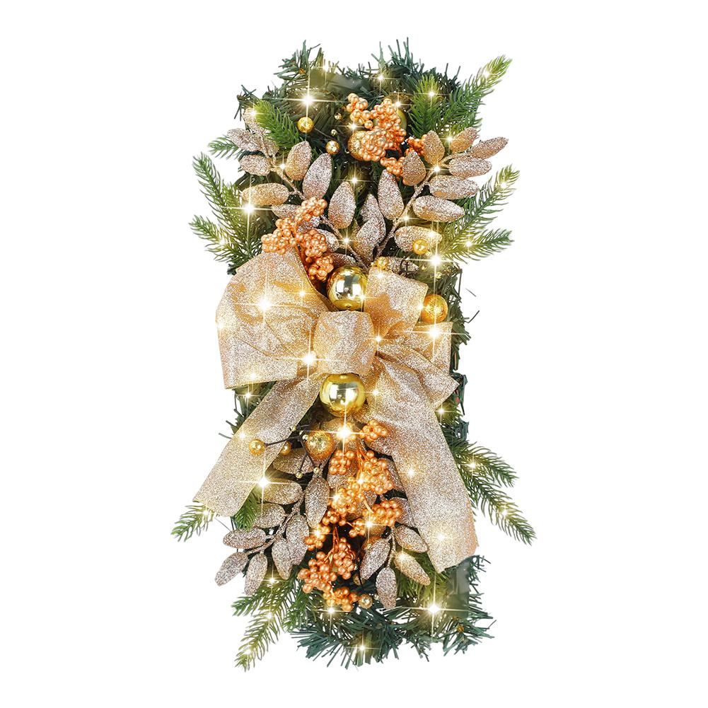 Рождественские украшения, венки, подвески, светодиодные фонари, гирлянды, украшения для дверей, окон, гирлянды, праздничные атрибуты