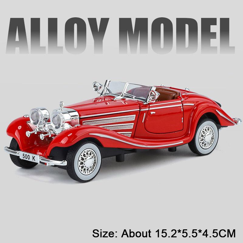 1:32 500k 300sl Модель Игрушки Литой Сплав Винтажный Автомобиль Звук Свет Оттяжка Двери Открываются Украшение Коллекционный Подарок Взрослый Ребенок