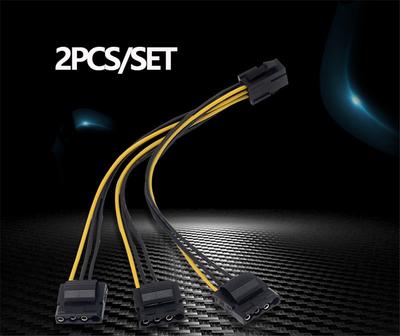 2x PCIe 6Pin (мама) на 3 Molex IDE 4Pin Кабель-разветвитель питания для видеокарты