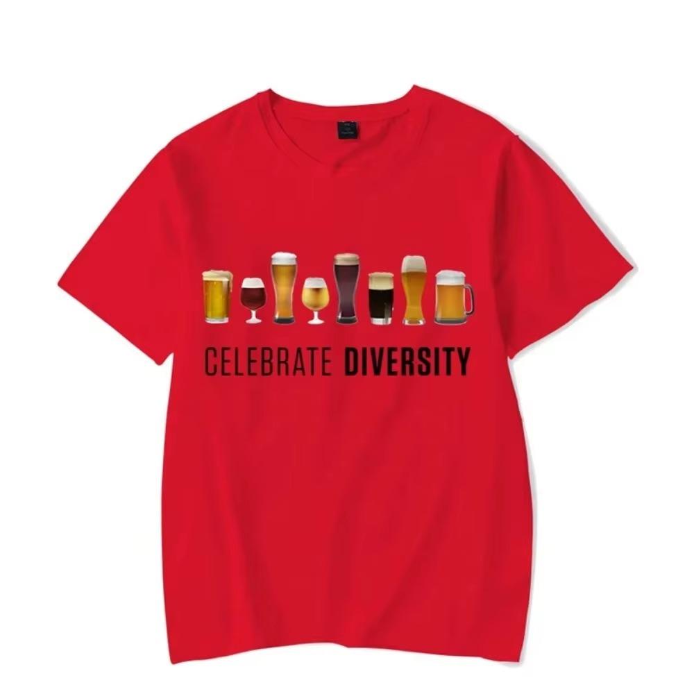 CELEBRATE DIVERSITY Beer Men Футболка Funny Brother Летние мужские и женские футболки Beer Lover Unisex Футболки Oversize Tees Camiseta