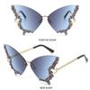 Diamond Oversized Ladies Shades Purple Sunglasses for Women Bling Sun Glasses Butterfly Sunglasses