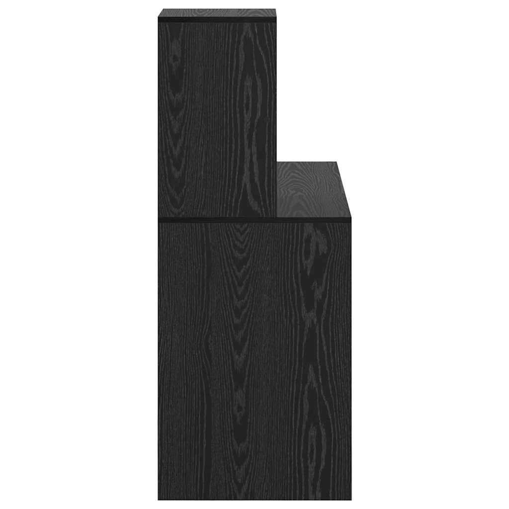 Desk with Shelf Black Oak Effect 102 x 50 x 124 cm