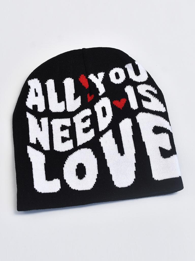 Модная женская и мужская вязаная шапка с принтом в виде букв, жаккардовые шапки осень-зима женская шапка-бини