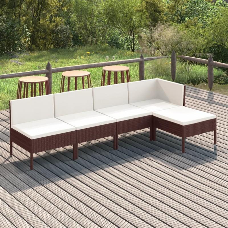 Day and Night - Day and Night Garden Furniture Set 5 Pieces and Brown Synthetic Rattan Cushions