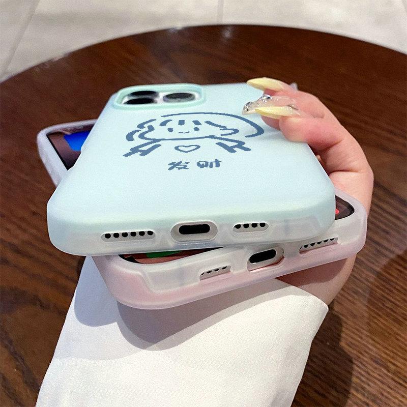 Матовый frosted чехол с рисунком, ощущением кожи, PC+TPU 2-в-1, с принтом милой девочки, защитный чехол, мягкая задняя крышка