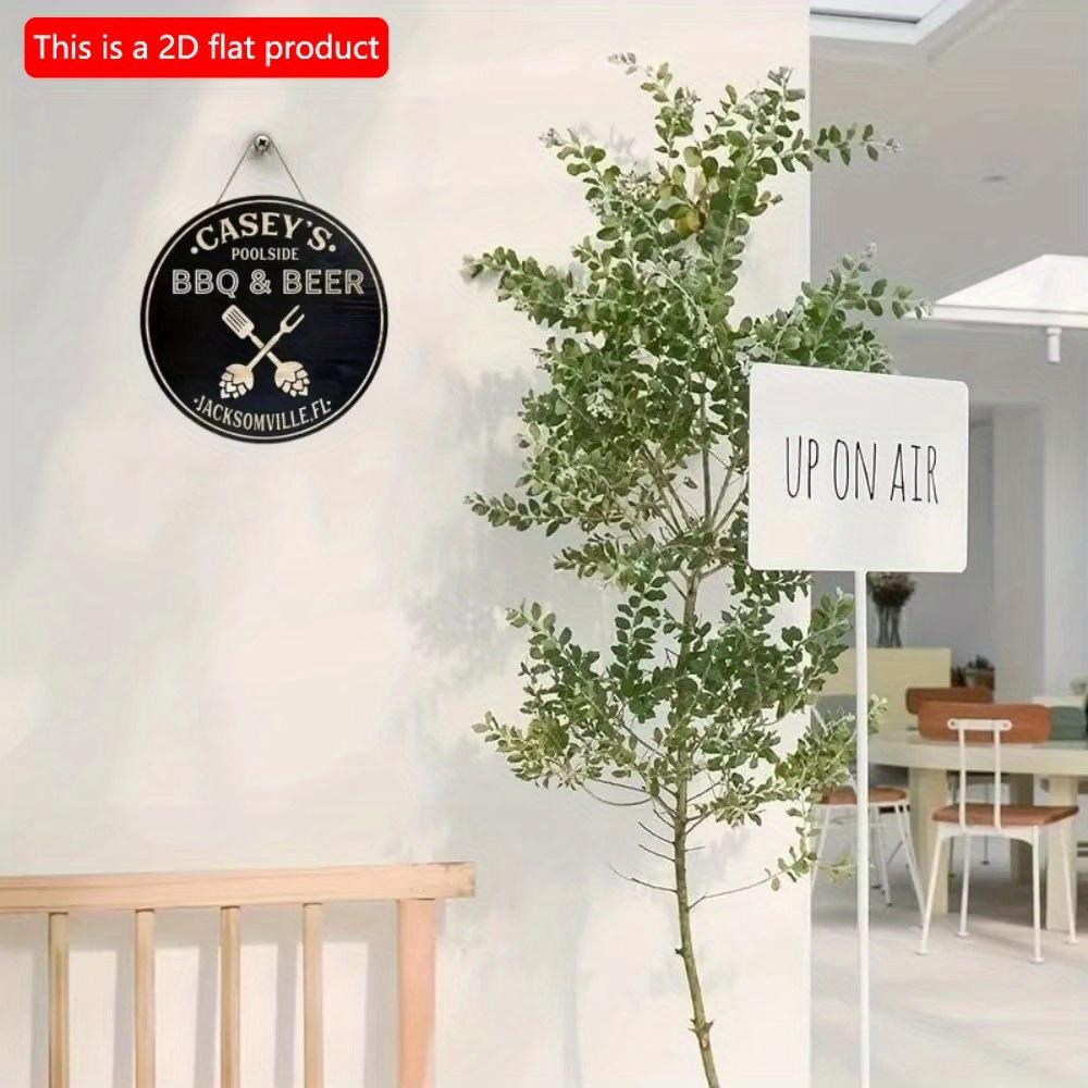 1 шт. 2d плоский круглый деревянный знак для зоны барбекю - 20 см, декоративная доска для вечеринки на открытом воздухе в стиле ретро с изображением папы-барбекю, слоган с правилами барбекю в стиле ретро, украшение для дома и гаража