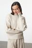 Women's Fashion Stylish Sweater Stone Soft Textured Button Detailed Knitwear Sweater