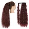 XINRAN Corn Wavy Long Ponytail Synthetic for Women Hairpiece Wrap On Clip Hair Extensions Black Brown Pony Tail Blonde Hair