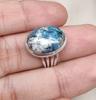 K2 Jasper 925 Sterling Silver Ring: Rare Blue Azurite, Spiritual Statement Jewelry