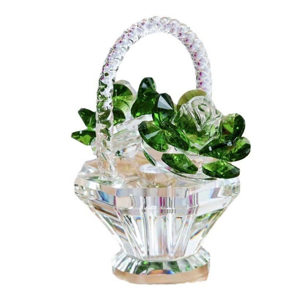 Кристалл Арт Цветочная корзина Кристальное украшение Маленькие украшения для автомобиля Полка для телевизора