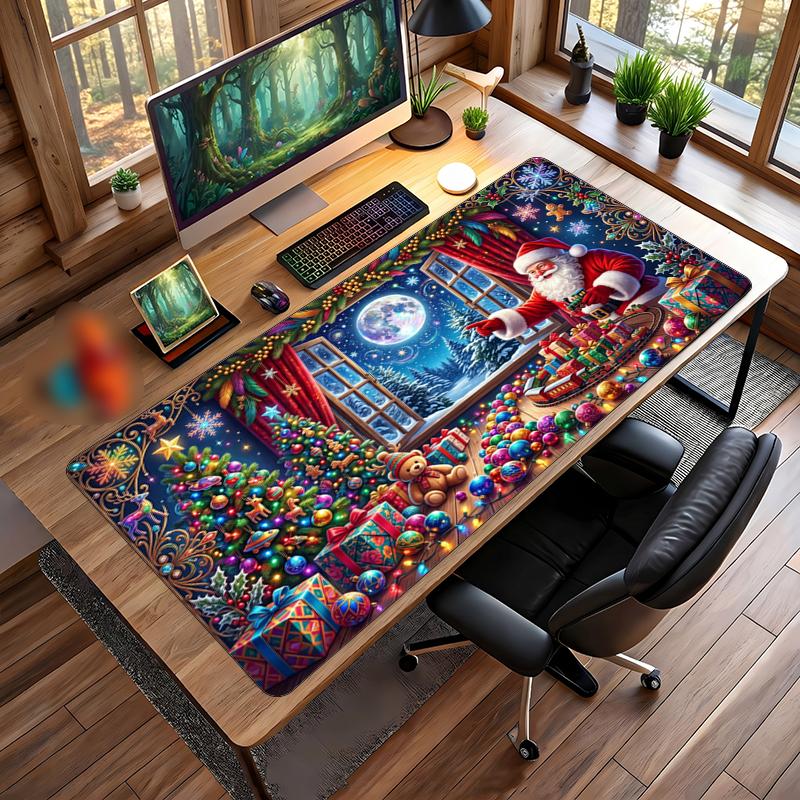 Christmas Printed Mouse Pad Non Slip Desk Mat For Office Gaming Home Use Holiday Gift