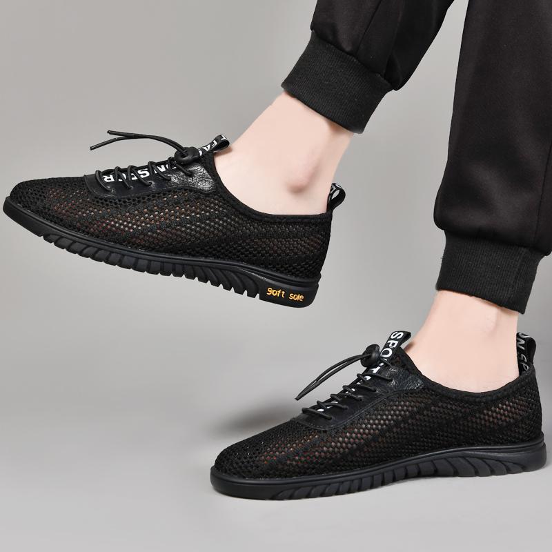 Брендовая мужская повседневная летняя обувь 2024 года, легкая повседневная кожаная обувь для мужчин, удобная для мужчин, обувь для вождения, открытая мужская обувь