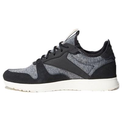 Удобная ткань Двухслойная замша Низкие кроссовки для бега Женские кроссовки Черный Серый S29071