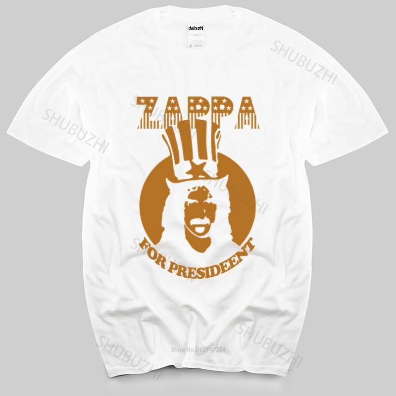 Nova Moda Camiseta Masculina Tripulao Pescoo T Frank Zappa Zappa Para Presidente T Camisa Masculina Algodo Camiseta Muitas Cores Topos