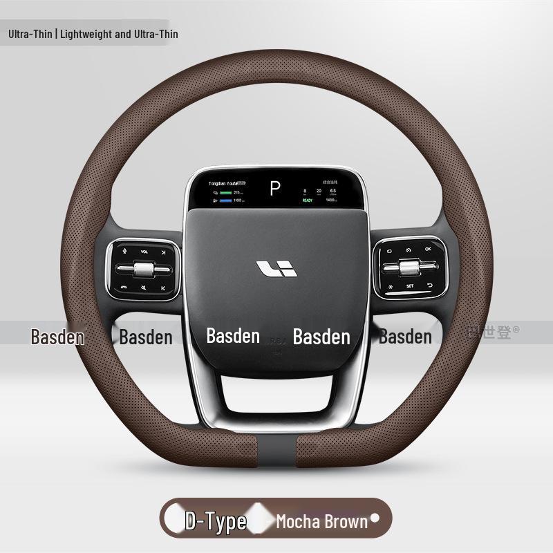 Ultra-Thin Genuine Leather Steering Wheel Covers for Ideal i8, ONE L6/L7/L8/L9, MEGA i6