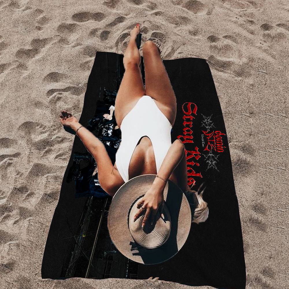 Kpop Star S-Stray Kids Anime Beach Swimming Towel Soft Absorbent Washcloth Children's Gifts For Kids Travel Camping Gym
