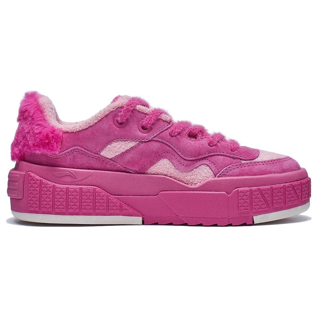 Li Ning Disney Strawberry Bear X 001 Unblock Classic Cushioning Breathable Warm Low-Tooth Casual Shoes Women sneakers Pink AGCT218-5