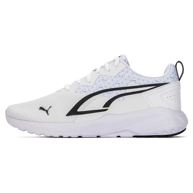 Puma All-Day Active Logo Power Comfortable Breathable Fabric Non-Slip Wear-Resistant Low-Top Running Shoes Unisex Running Shoes White Black 389203-01