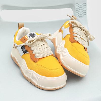 Женские парусиновые туфли на толстой подошве для прямой трансляции: Стильная британская легкая роскошная универсальная повседневная модная обувь для пар