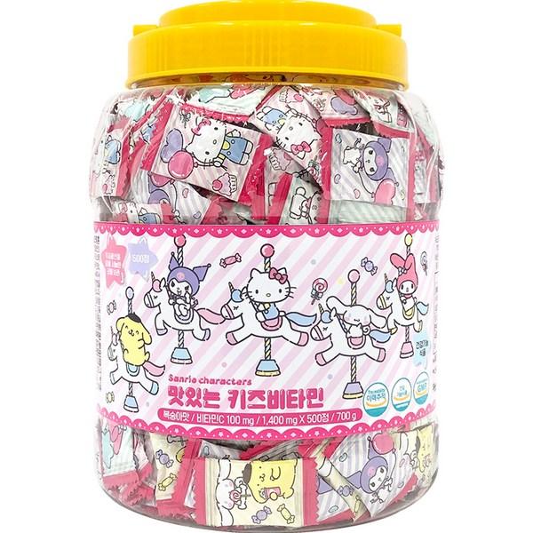 Artex Sanrio Characters Delicious Kids Vitamins 500 Tablets, 700g, 1 Unit, Korean Essential Health Food