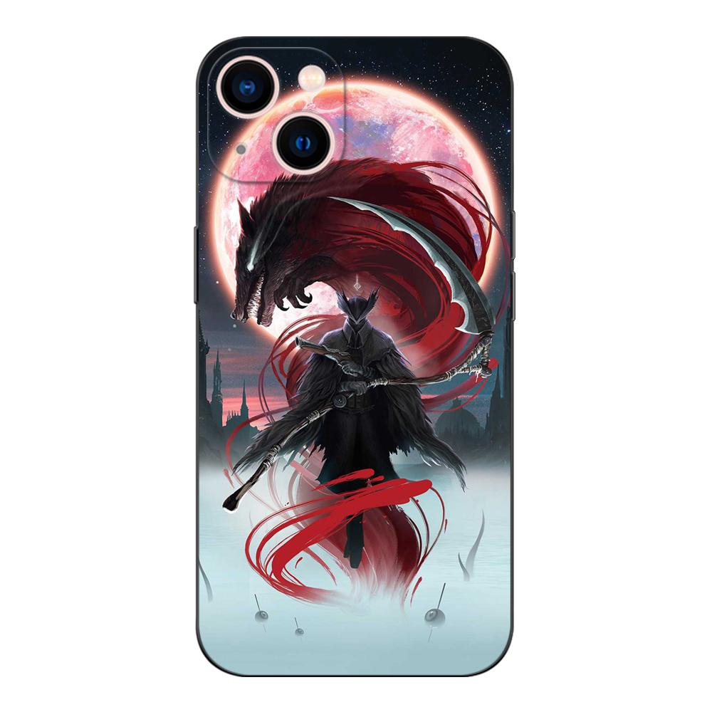 Black tpu Case For Samsung Galaxy A50 50S A30S A10 A01 A11 A21S A31 A41 A51 A71 Cover bloodborne blood moon art