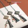 Ebony and Rosewood DIY Painted Tassel Car Pendant: Sandalwood Hanging Ornament Gift
