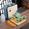 Portable Ceramic Tea Set with 1 Pot and 4 Cups