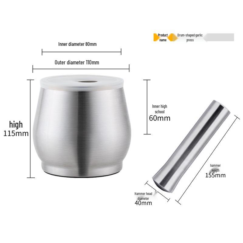 304 Stainless Steel Garlic Masher, Mincer, Peeler, and Spice Grinder