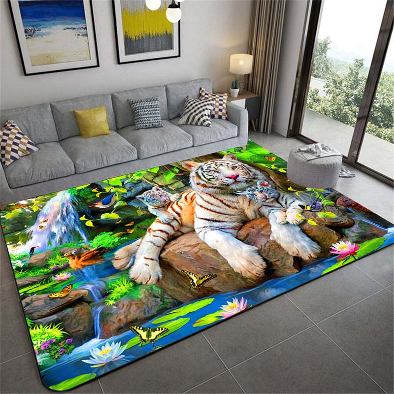 Нескользящие коврики с леопардом, тигром, львом, кошкой, большие коврики, коврики для гостиной, удобный ковер, мягкий напольный коврик, коврики для спальни