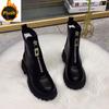 Women's Shoes Autumn and Winter Fleece Thickened Warm Boots Thick-soled Leather Shoes All-match Fashion