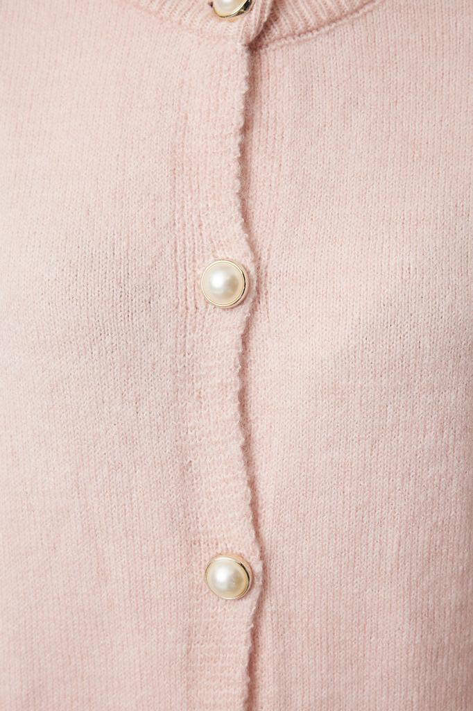 Женский элегантный кардиган, розовый мягкий фактурный жакет, трикотажный кардиган