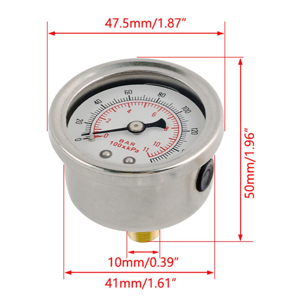 Манометр давления масла для Авто Жидкость Жидкость 0-160 psi 1/8 NPT Тестер Система мониторинга Топливный манометр Измеритель Универсальный