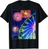 Carnival Ferris Wheel Fireworks T-Shirt