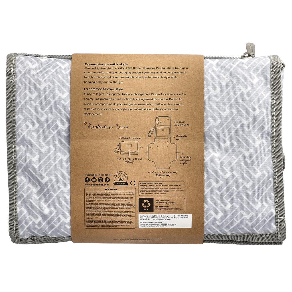 KeaBabies Ezee Пеленка для смены подгузников, Младенец, Серый, 1 шт.