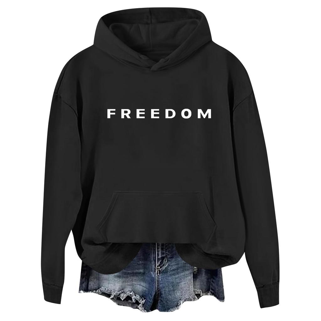 Women's Casual Fashion Print Long Sleeve Hooded Sweatshirt Top