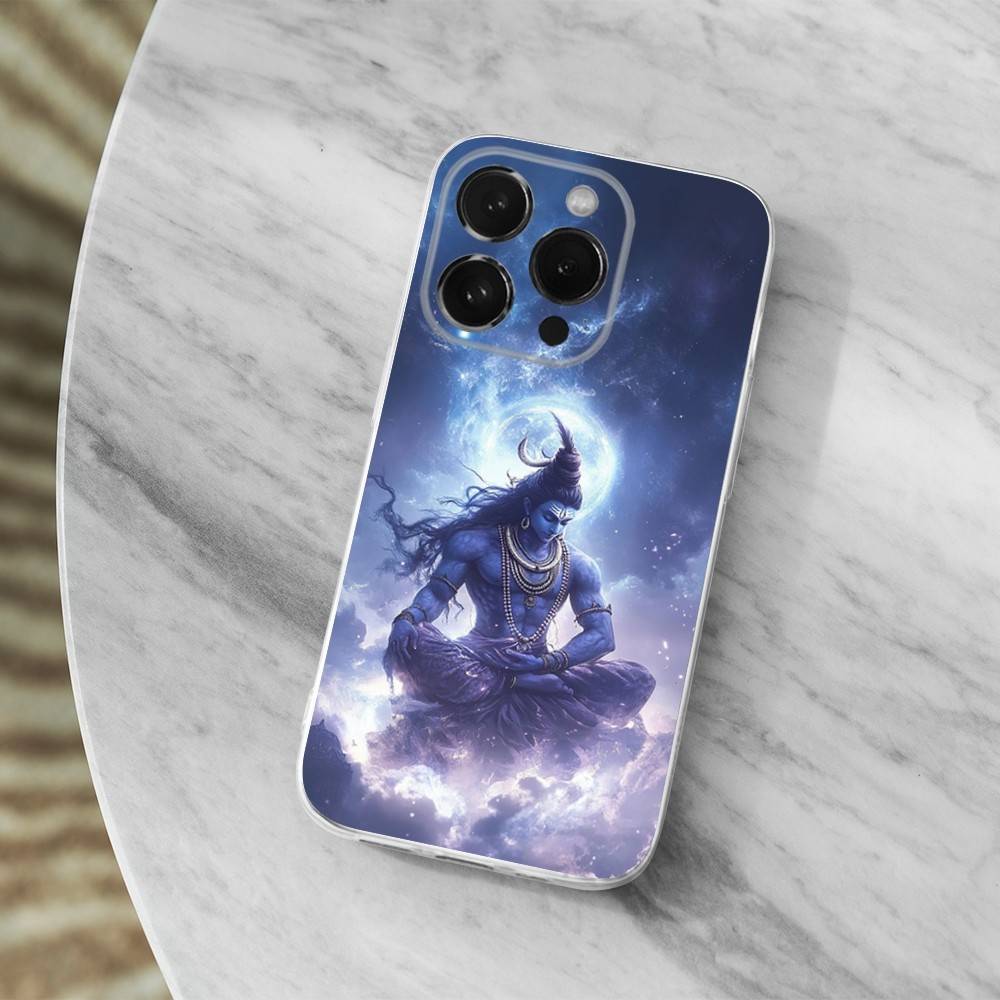 India Mythology Lord Shiva Case For iPhone 17,11,12,13,16,14,15,Pro,Max,Plus,X,XS,XR,SE,Mini Transparent Soft Silicone