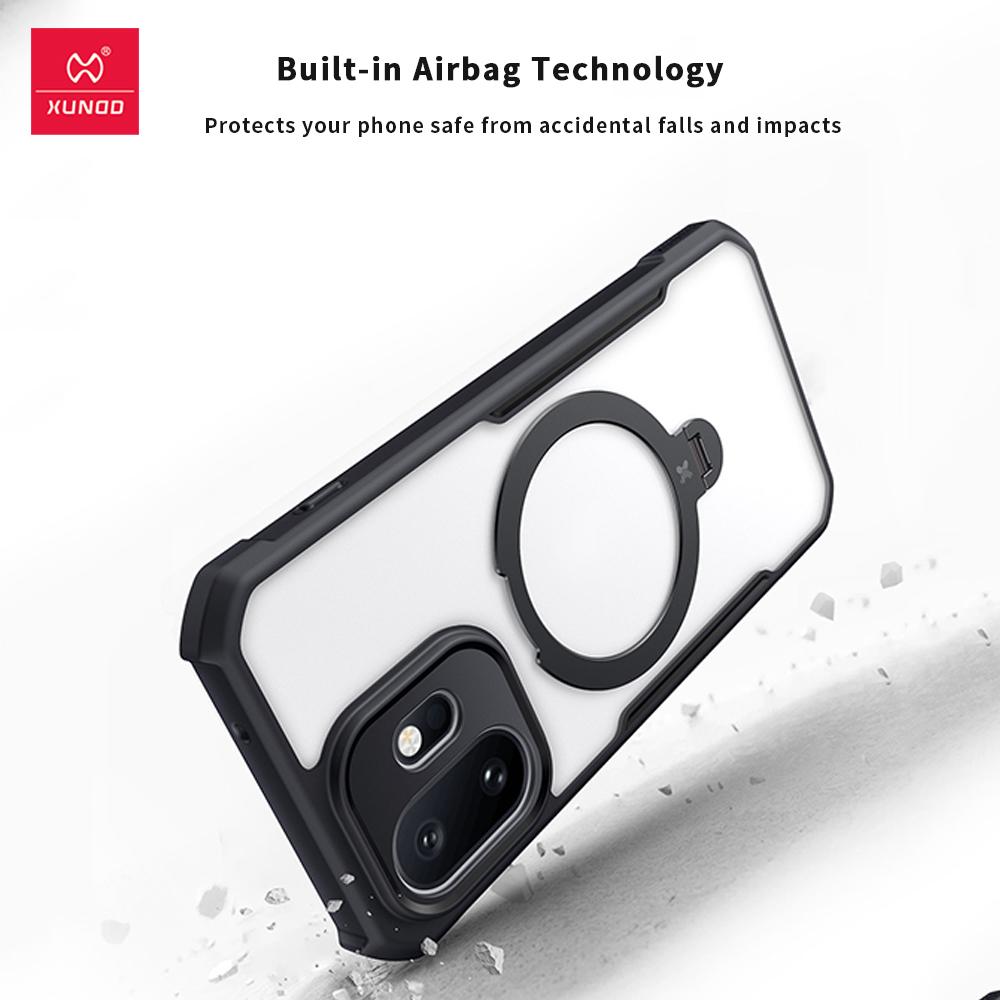 Xundd for OnePlus 15T 1+ Case [Shockproof Airbag Tech], Acrylic & TPU Back Transparent Cover Anti-Fingerprint & Non-Yellowing