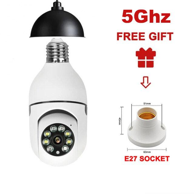 1080P 200W E27 2,4 ГГц и 5 ГГц Wi-Fi IP-камера Открытый 4X цифровой зум AI Обнаружение человека Беспроводная камера Камера видеонаблюдения