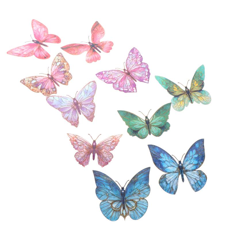 10 шт. 3D полые цветные бабочки, наклейки на стену, водостойкие декоративные наклейки для скрапбукинга, DIY, домашняя стена, журнал