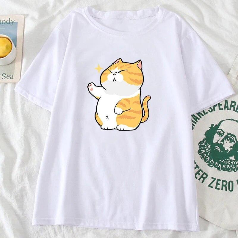 Kawaii футболка для пар, летние милые футболки с рисунком для пар, унисекс, повседневная футболка большого размера, одежда для пар, топ Harajuku Y2k