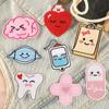 Creative Embroidery Badge Reels for Nurses Doctors Cute Smiling Face Embroidery Work Card Holder Hospital Supplies