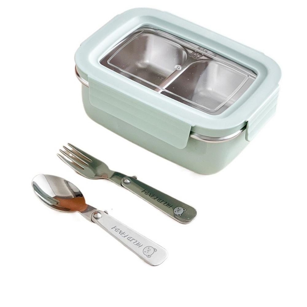 304 Stainless Steel Divided Lunch Box Large Capacity Sealed Portable Food Container Leak-proof Heat Insulation