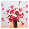 [A1927] - Designer Canvas 'Floralies' Black Pink - 30x30 Cm