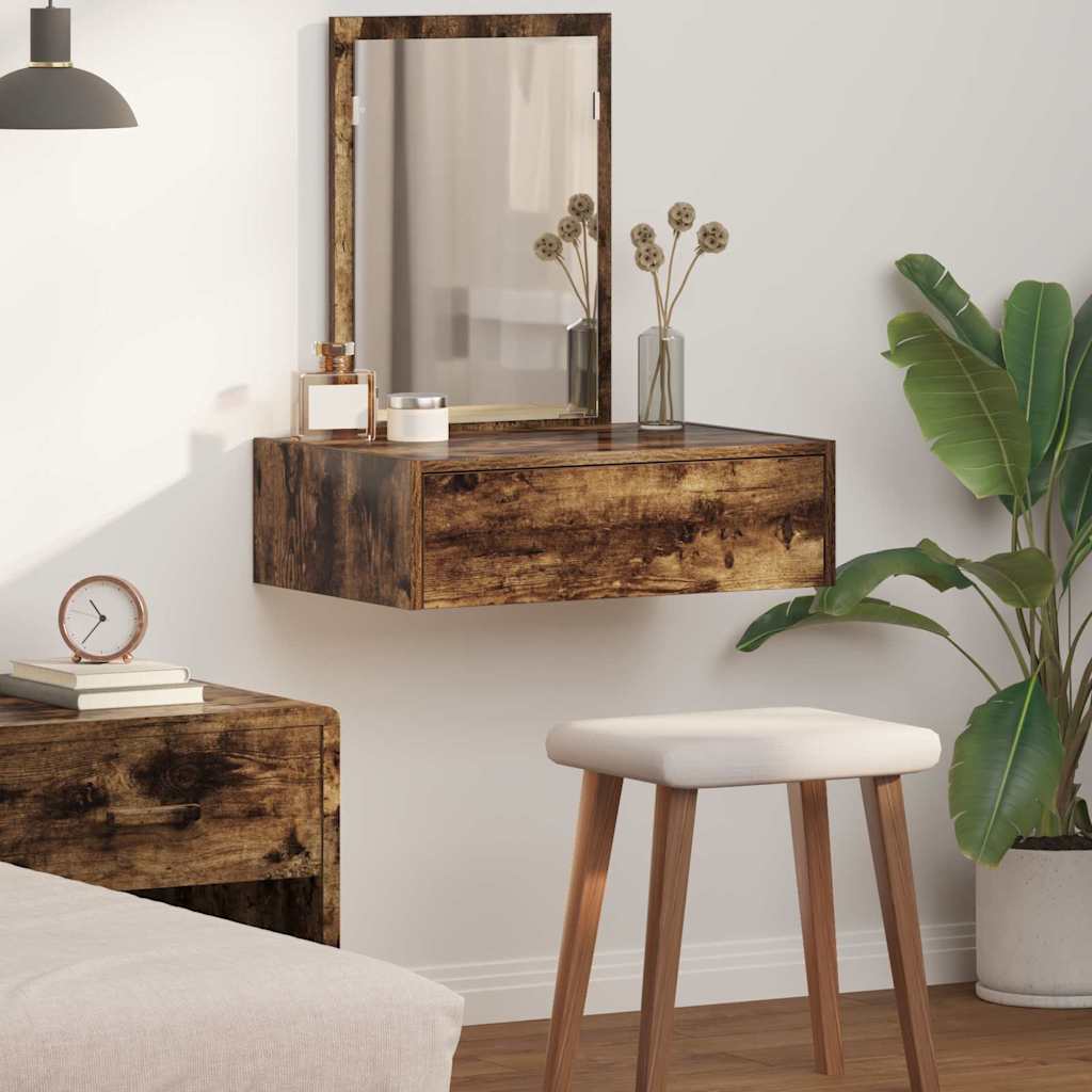 Makeup Table with Drawers Brown 60 x 40 x 70 cm Engineered Wood