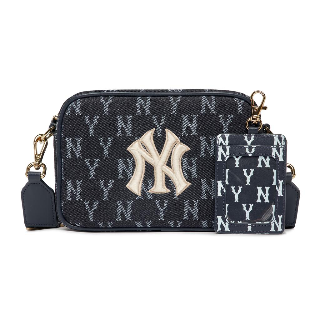 MLB Denim Floral Polyester Camera Crossbody Shoulder Bag Unisex bags Dark-Blue 7ACRM052-50BLS