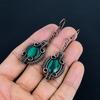 Серьги из малахита, украшения из меди 999 пробы с проволочной оплеткой, подарок для женщин, серьги ручной работы, украшения с драгоценными камнями