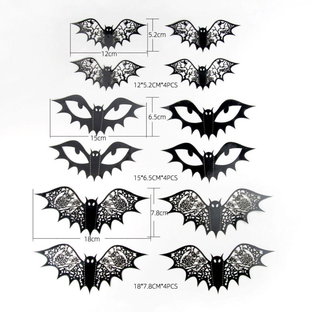 12 шт. Черная 3D наклейка «Летучие мыши» ПВХ жуткая летучая мышь наклейка на стену летучая мышь наклейка для помещений