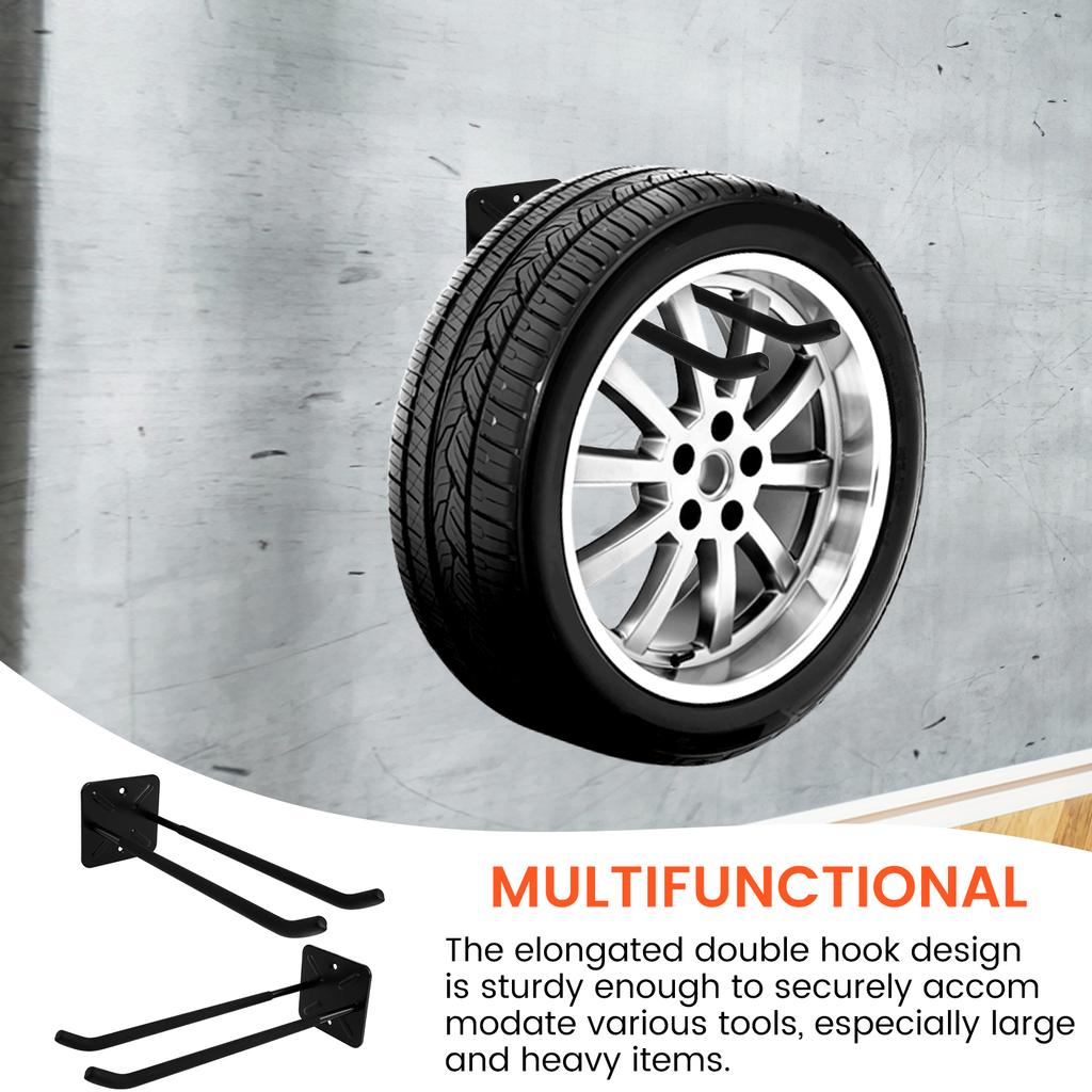 2 шт. прочные гаражные крючки, органайзер для инструментов, настенное крепление, вешалки для хранения автомобильных шин, лестниц, стульев, садовых электроинструментов