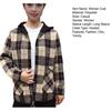 Women's Plaid Shacket Jacket Casual Wool Blend Long Sleeve Zip Up Hooded Jacket Fall Winter Warm Coat
